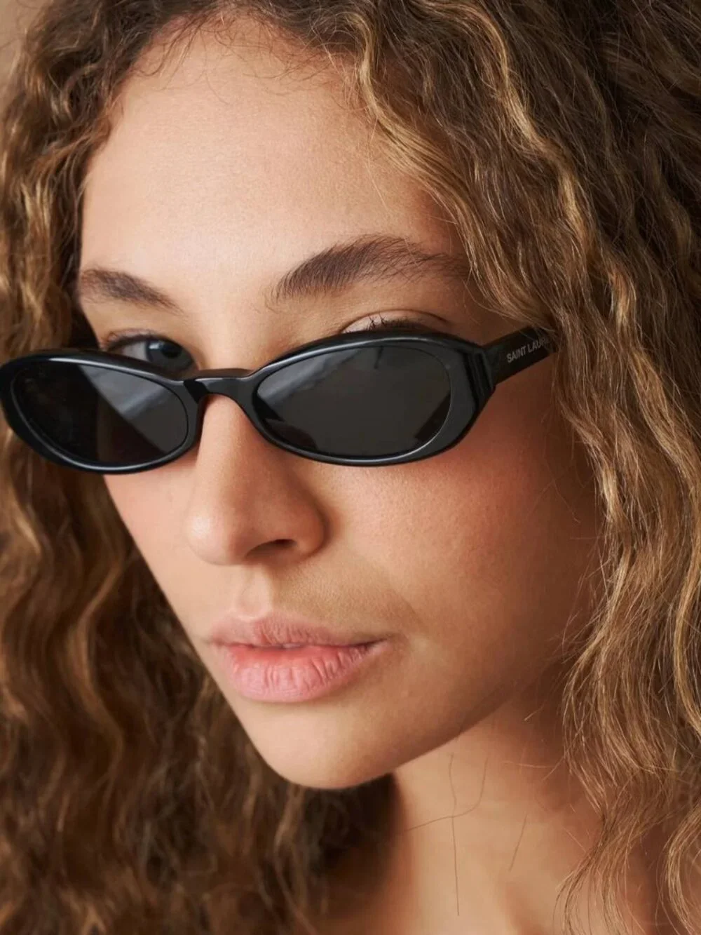 Saint Laurent SL871 SUE 004 Women Rectangle Sunglasses - Havana\Grey